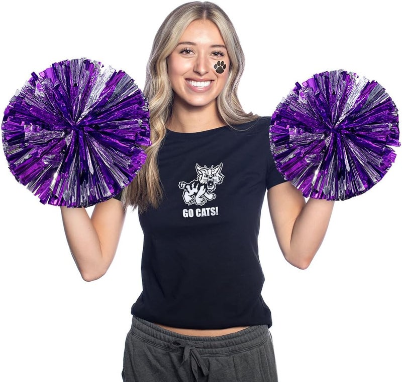 Anderson's Premium Purple & Silver Metallic Foil Baton Pom Poms, 14" Cheer Shakers for Homecoming, Football, Parades, Weddings, Spirit Rallies, Fundraisers, Graduation, Holiday Events & More, Set of 2 - Image 5